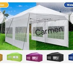 Easy Pop Up Canopy 10x20  with Removable Sidewalls Waterproof Folding Wedding Party Tent Outdoor 