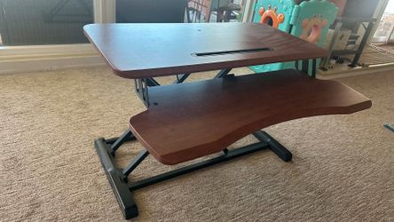 Dark walnut desk converter/riser