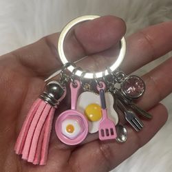 Brand New Cook Chef Baker Pink Tassel Keychain Gift 