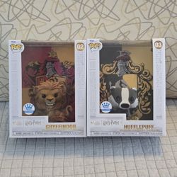 Harry Potter Gryffindor & Hufflepuff Cover Art EXCLUSIVE VAULTED Funko Pop Combo 