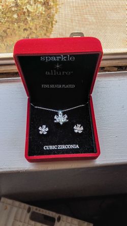 Sparkle Allure Fine Silver Plated CZ Jewelry Set