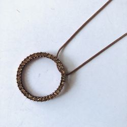 Circle Pendant With Crystals, Boutique Jewelry 