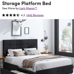 Fabric Queen Bed Frame W Mattress