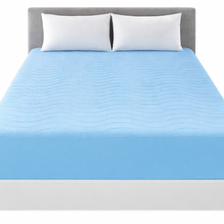 Queen Size Waterproof Mattress Protector – Soft Mattress Pad Cover with Deep Pocket (Fits 6”–18” Mattresses), Sky Blue