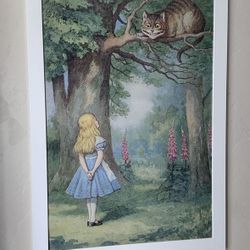 Disney Alice In Wonderland And Cheshire Cat Poster And frame