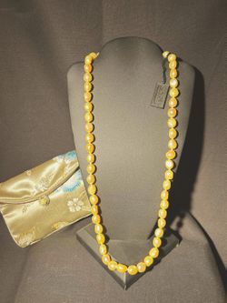 Honora Yellow Baroque Pearl Strand Necklace, 24" Sterling Clasp