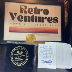 Disneyland 45 Years of Magic Gold Coin 2000 Walt Disney Travel Co Commemorative