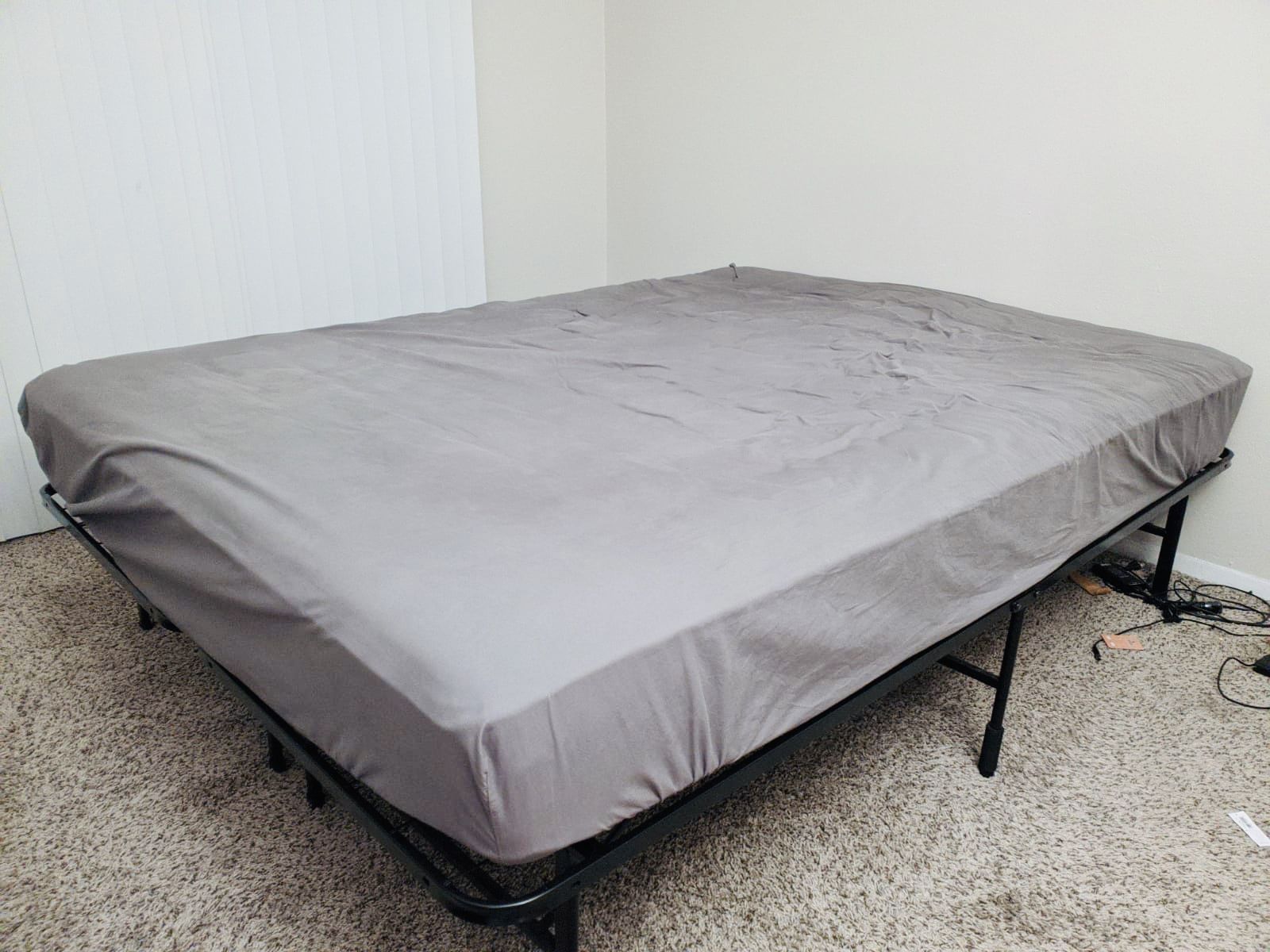 Queen bed frame with mattress
