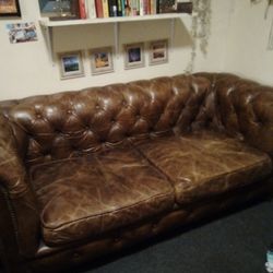 Vintage Brown Leather Sofa *Price Lowered*