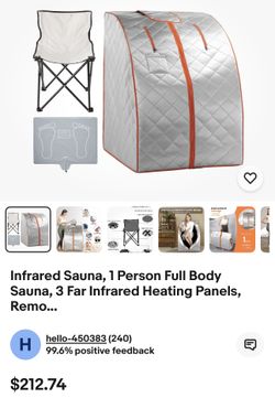 Portable  Grey And Blue . Headed Sauna With Chair And Remote Control 