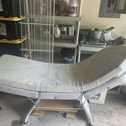 Adjustable Esthetician / Massage Bed + Organic 3” Topper – Ready to Use