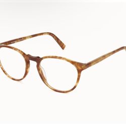 Warby Parker Butler prescription glasses - butterscotch tortoise. 