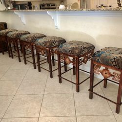 Six Bar Stools- Custom Made Steel  