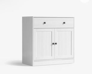 White Storage Cabinet with Drawer and 2 Doors — 31.5" Sideboard