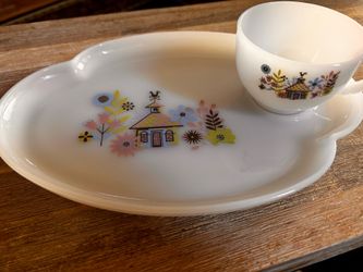 Federal glass, tea cup an plate