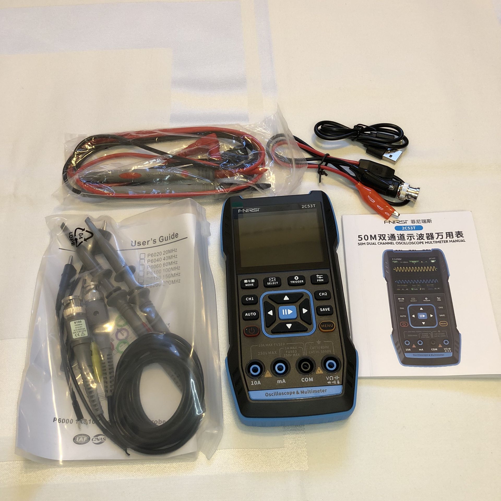 FNIRSI 2C53T 50M Dual Channel Oscilloscope Multimeter