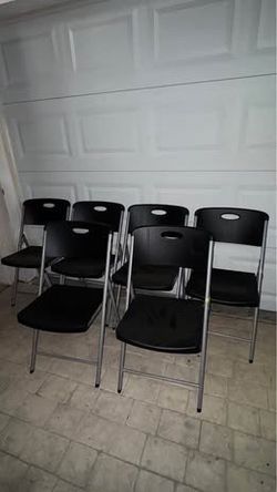 HDX Metal Frame Black/Black Resin Seat Indoor/Outdoor Folding Chair