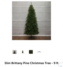 9-Ft Slim Pine Christmas Tree — Excellent Condition!