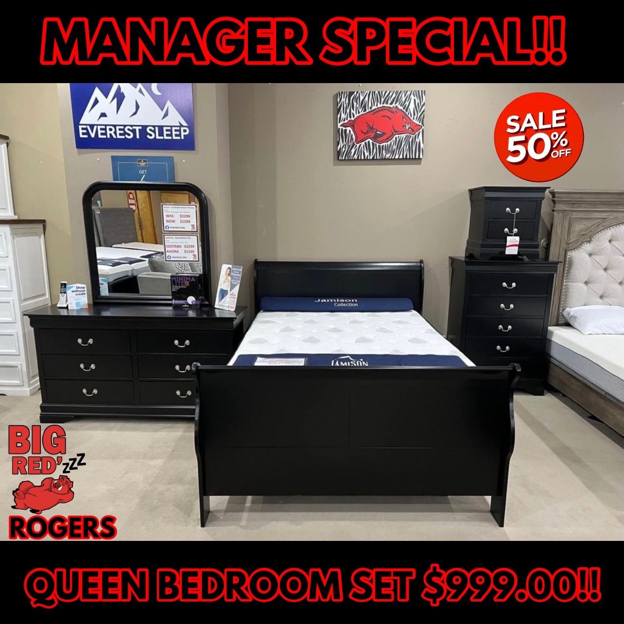 ‼️MANAGER SPECIAL‼️ Queen Bedroom Set Now Only $999.00!!