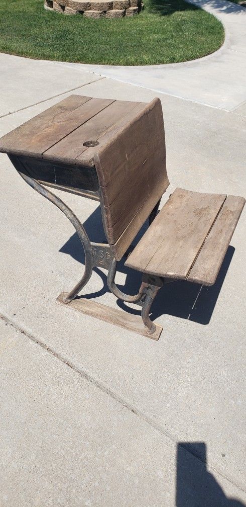 Antique school desk chair $60