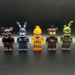 Five nights At Freddys Lot Of 5 Lego Minifigures FNAF 