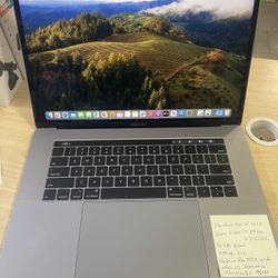 MacBook Pro 2018 15” Touch Bar Retina Intel Quad-Core i7 8th Gen@ 2.2GHz,16gb Ram, 500GB SSD, macOS Sonoma . Microsoft Office Package installed . Has 
