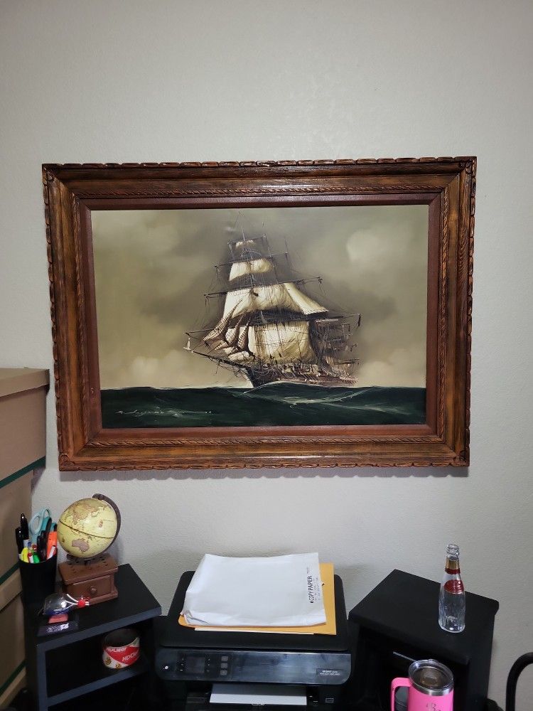 Ship Nautical Painting Framed