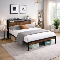 Queen Bed Frame + Queen Mattress Set – Modern Style