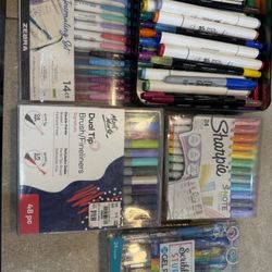 Art & Journaling Mega Bundle – 110+ Markers & Gel Pens – Zebra, Sharpie, Mondo Llama, Scribble Stuff – New/Like New