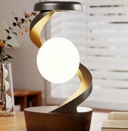 Modern Creative Design Table Lamp, USB Powered Rotatable Hanging Light with 15W Wireless Charging Function, RGB Color Changing Night Light, Decorative