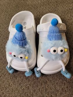 White Crocs Clogs with Monster Jibbitz Charms