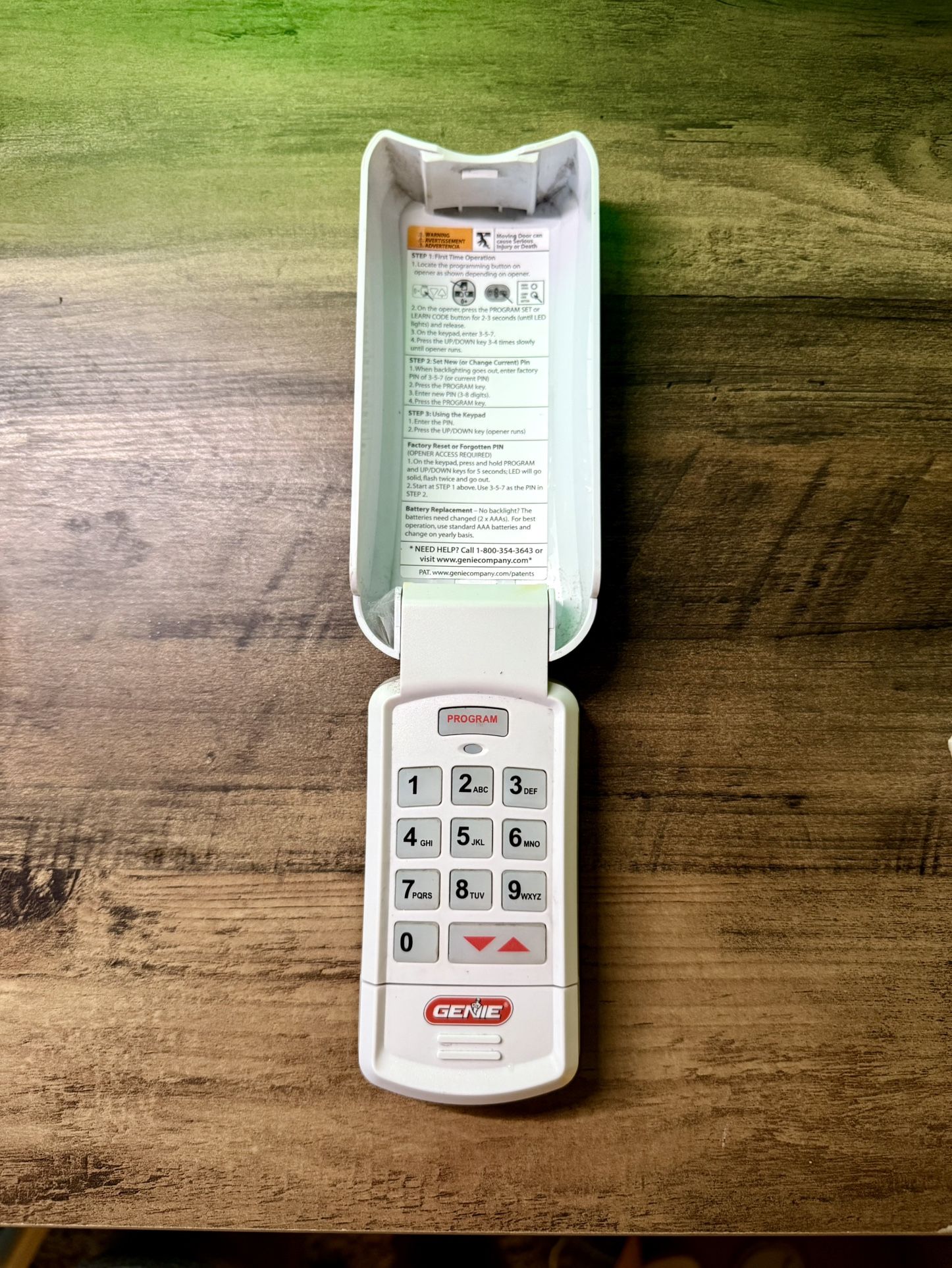 Genie Garage Door Opener Wireless Keyless Keypad Model GK-R White | Compatible with All Genie Intellicode Garage Door Openers