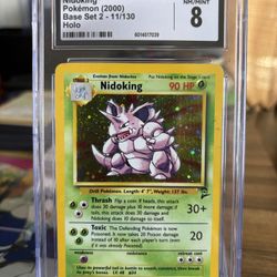 CGC 8 Nidoking #11 (2000) Pokemon Base Set 2 English