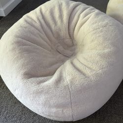 Xmas Special!! PRICE DROP $62 For Both! Fuzzy Sherpa  Bean Bags- Never Used- No Stains 