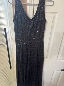 Black Sequin Sleeveless Maxi Dress