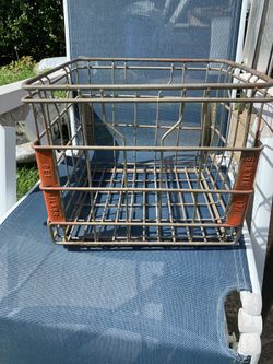 Vintage pet milk metal crate