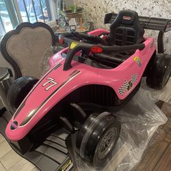 12V Ride On Car for Kids, F1 Racing Electric Vehicle for Toddlers with Pink