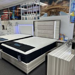 🎉LED 5PC Bedroom Furniture Set 🛌