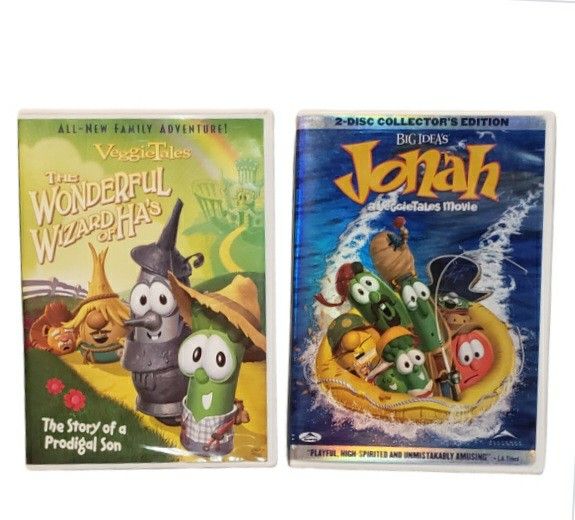 VeggieTales dvds 2 disc Jonah movie and Wonderful Wizard of Ha's