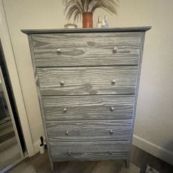 One Dresser And x2 Bedroom Side Tables Grey Wood 