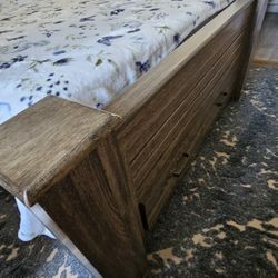 Wood Bed Frame with Headboard – Queen Size