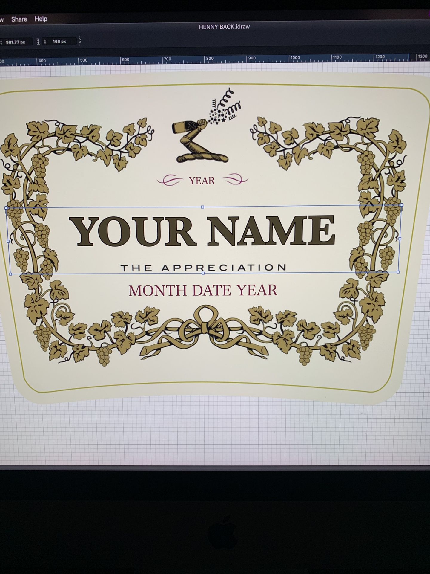 Customize Hennessy label