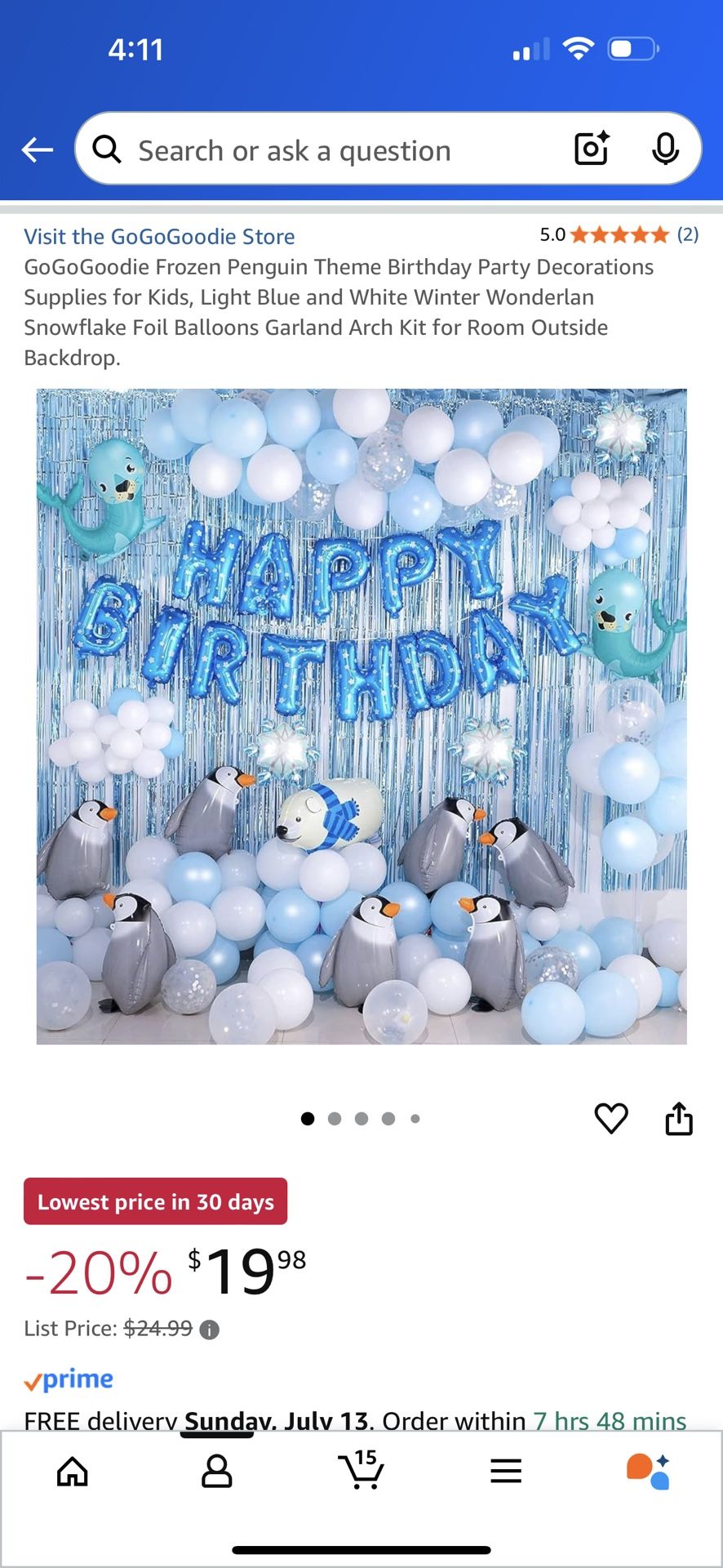 penguin/winter themed birthday/holiday decor