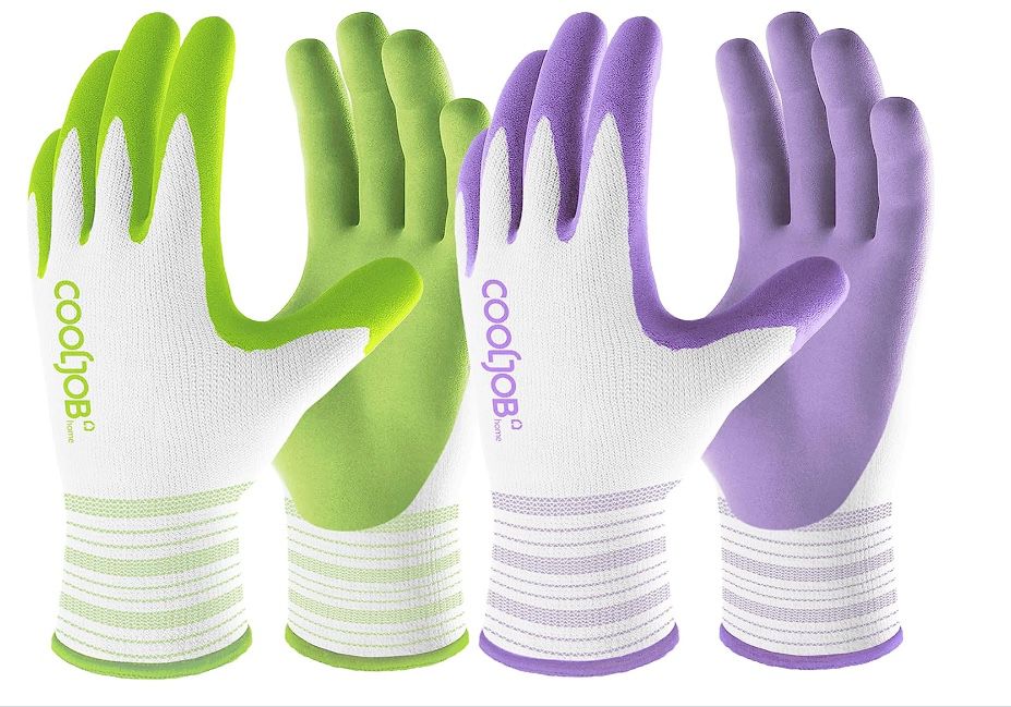 COOLJOB Gardening Gloves for Women and Ladies, 6 Pairs Breathable Rubber Coated Yard Garden Gloves, Outdoor Protective Work Gloves with Grip, Medium S