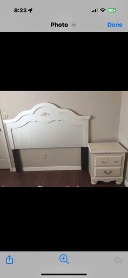 Queen size bedroom set:  bed frame, dresser/ mirror, nightstand