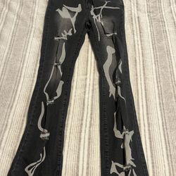 Black and grey ripped skinny jeans 