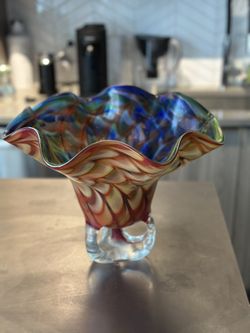 Multicolor Handmade Glass Table Base