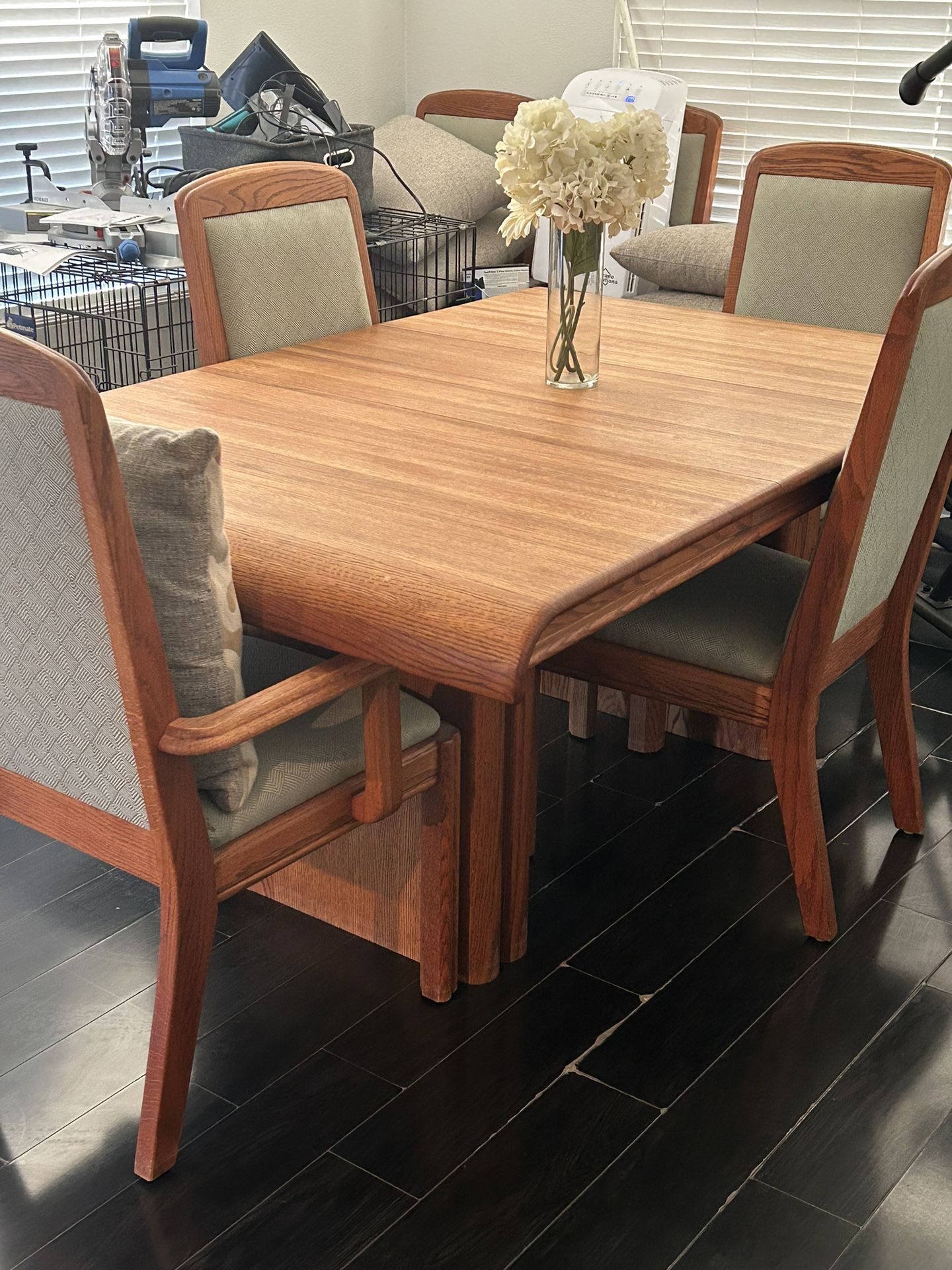 Custom Oak Dining Room Table And Chairs