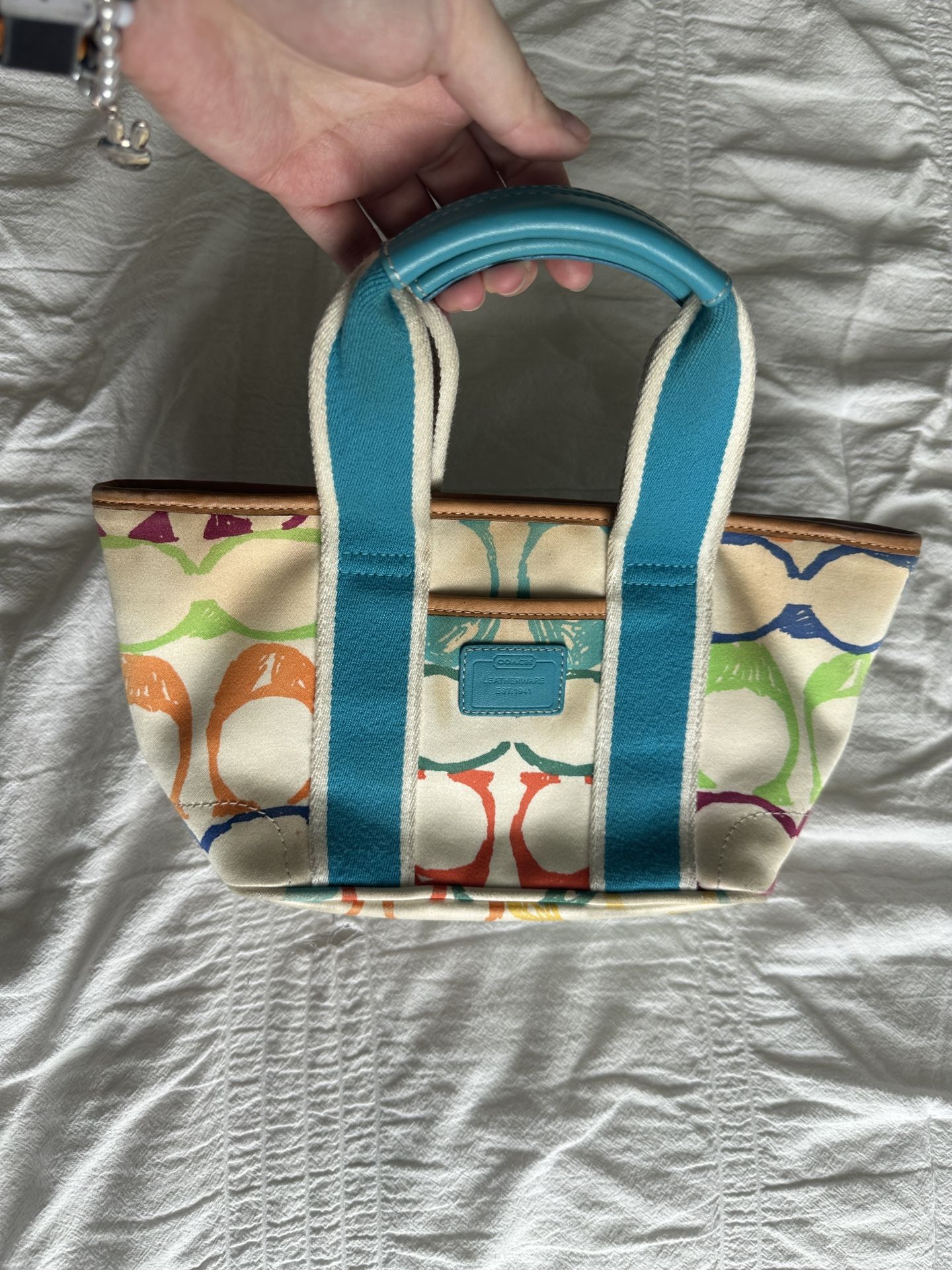 Y2K vintage Hampton multicolor mini coach tote for Sale in Prosper