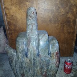 Hand Crafted Granite Middle Finger Statue